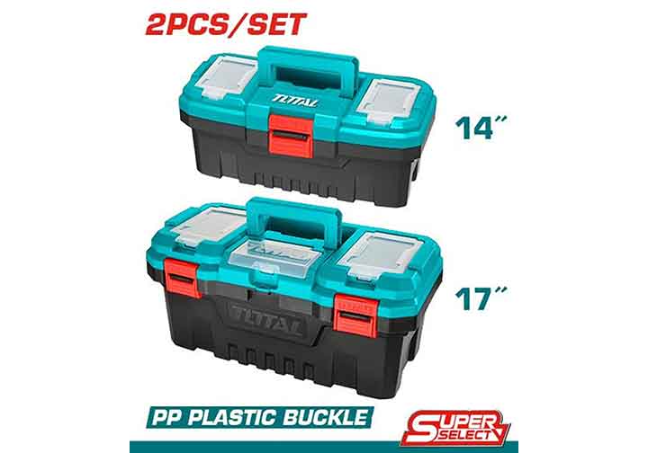 Bộ thùng đựng đồ nghề khóa nhựa 14" và 17" Total TPBXK0021 (Bỏ mẫu, đổi qua TPBXK0031) Bộ thùng đựng đồ nghề khóa nhựa 14" và 17" Total TPBXK0021 (Bỏ mẫu, đổi qua TPBXK0031)