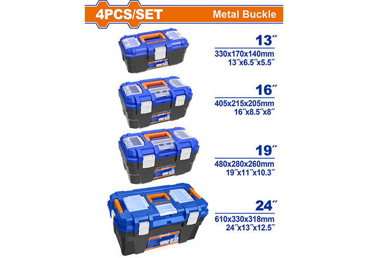 Bộ thùng đựng độ nghề khóa sắt (4 thùng 13, 16, 19, 24") Wadfow WTB4104 Bộ thùng đựng độ nghề khóa sắt (4 thùng 13, 16, 19, 24") Wadfow WTB4104