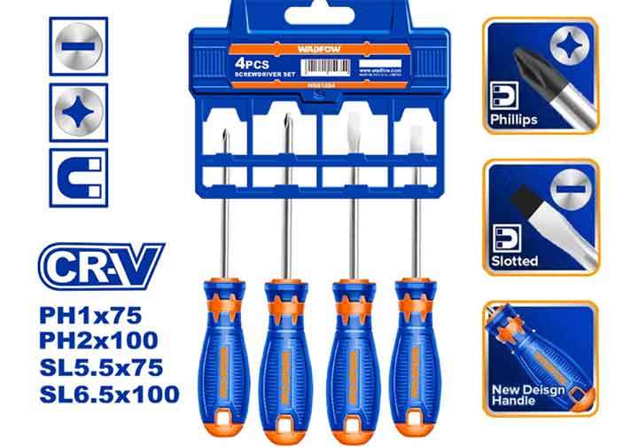 Bộ tuốc nơ vít 4 chi tiết Wadfow WSS1204 Bộ tuốc nơ vít 4 chi tiết Wadfow WSS1204