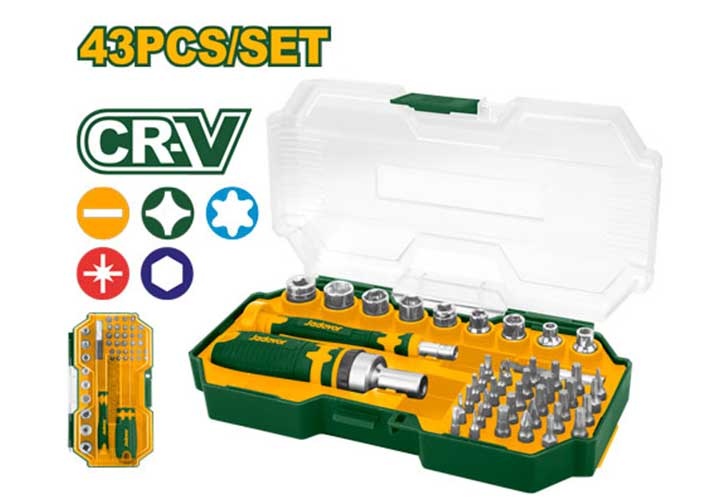 Bộ tuốc nơ vít 43 chi tiết Jadever JDSS8B43