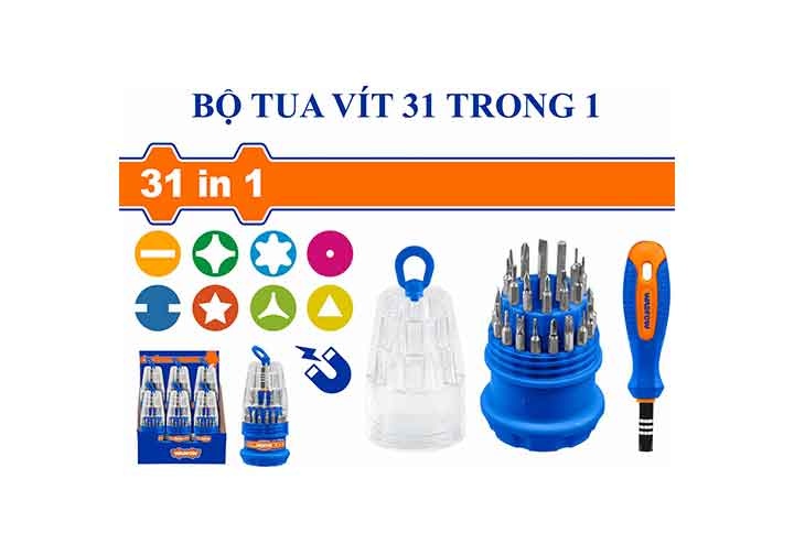 Bộ tuốc nơ vít đa năng 31 chi tiết Wadfow WSS1J31