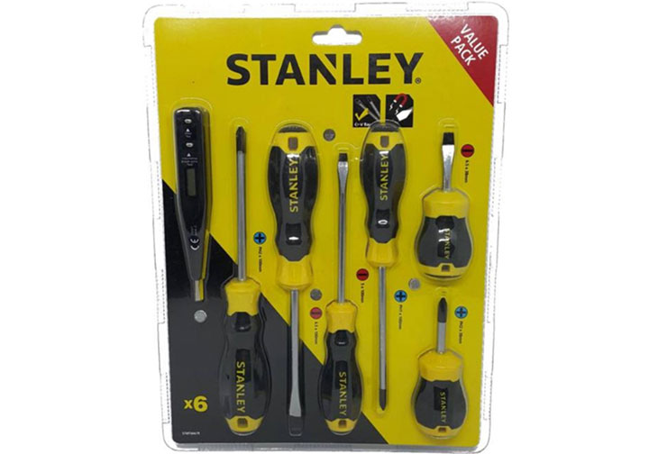Bộ tuốc nơ vít đa năng 6 cây tặng kèm bút thử điện Stanley STMT66679 Bộ tuốc nơ vít đa năng 6 cây tặng kèm bút thử điện Stanley STMT66679