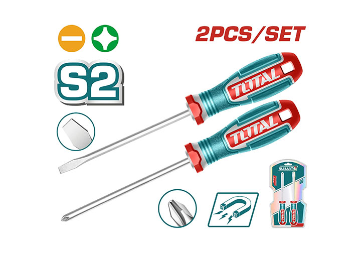 Bộ tuốc nơ vít dẹp và bake 2 chi tiết Total TKSDS0226 Bộ tuốc nơ vít dẹp và bake 2 chi tiết Total TKSDS0226