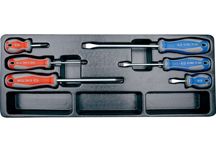 Bộ tuốc nơ vít dẹp và bake 6 chi tiết Kingtony 9-31006MR