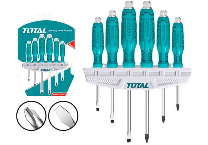 Bộ tuốc nơ vít đóng 6 chi tiết Total THGSS35061 Bộ tuốc nơ vít đóng 6 chi tiết Total THGSS35061