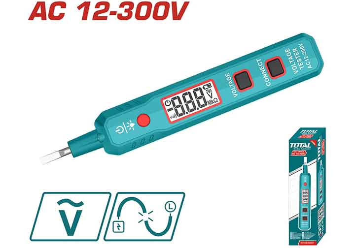 Bút thử điện AC12-300V Total THT2930021 Bút thử điện AC12-300V Total THT2930021