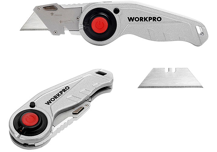 Dao rọc gấp gọn có đèn led Workpro WP211009