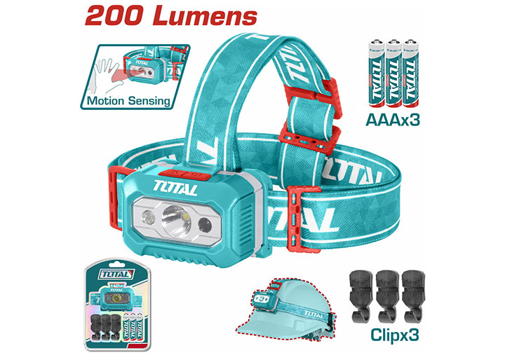 Đèn pin đội đầu dùng pin tiểu (pin AAA) Total THL013AAA6 Đèn pin đội đầu dùng pin tiểu (pin AAA) Total THL013AAA6