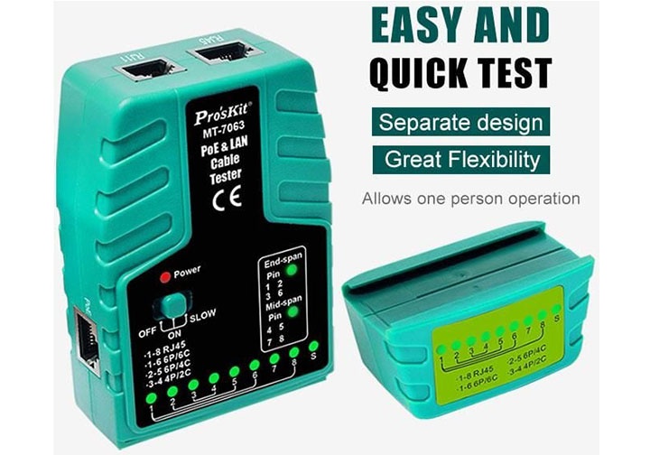 Đồng hồ kiểm tra cáp mạng Proskit MT-7063 Đồng hồ kiểm tra cáp mạng Proskit MT-7063