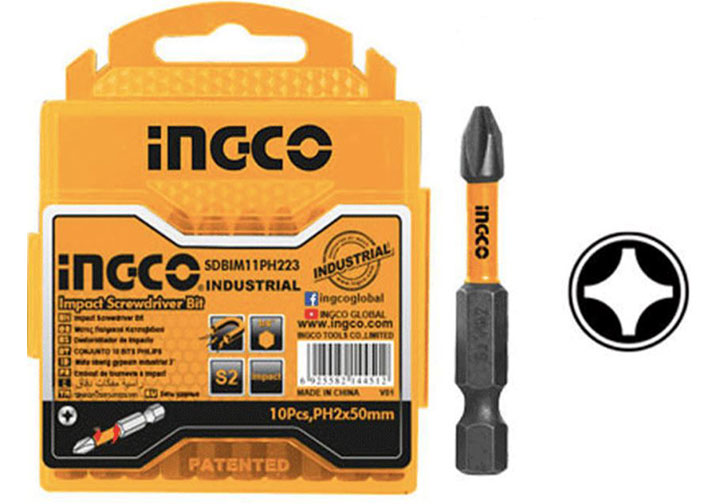 PH2x50mm Mũi bắt vít bake có từ Ingco SDBIM11PH223 PH2x50mm Mũi bắt vít bake có từ Ingco SDBIM11PH223