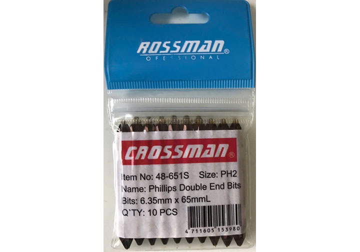 PH2x65mm Bộ mũi vít bake hai đầu 10 chi tiết Crossman 48-651