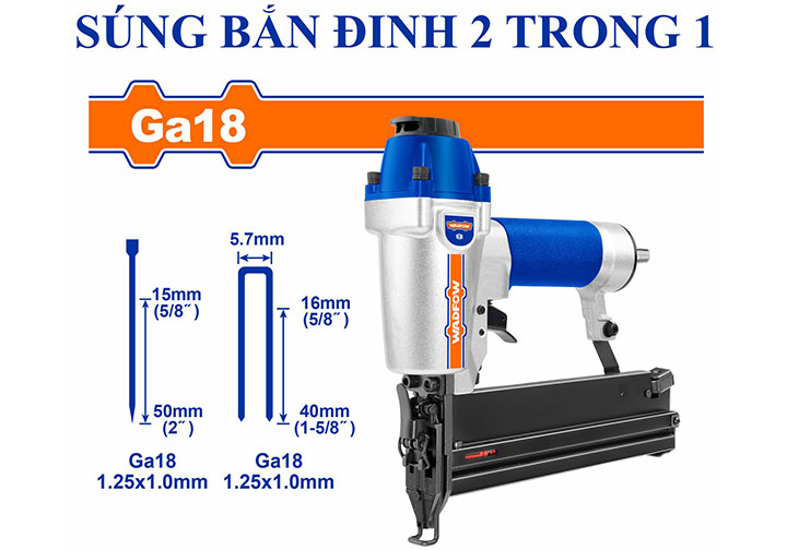 Súng bắn đinh và ghim dùng khí nén Wadfow WBN2540 Súng bắn đinh và ghim dùng khí nén Wadfow WBN2540