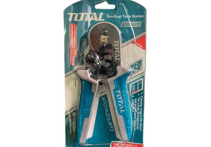 0.25-10mm2 Kìm bấm cos vuông dây điện AWG23-7 Total THCPG2510