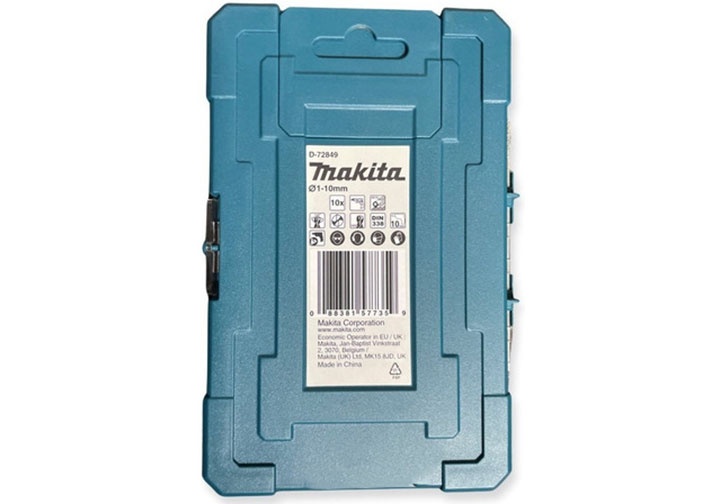 1-10mm Bộ mũi khoan kim loại HSS-TIN 10 chi tiết Makita D-72849 (Bỏ mẫu)