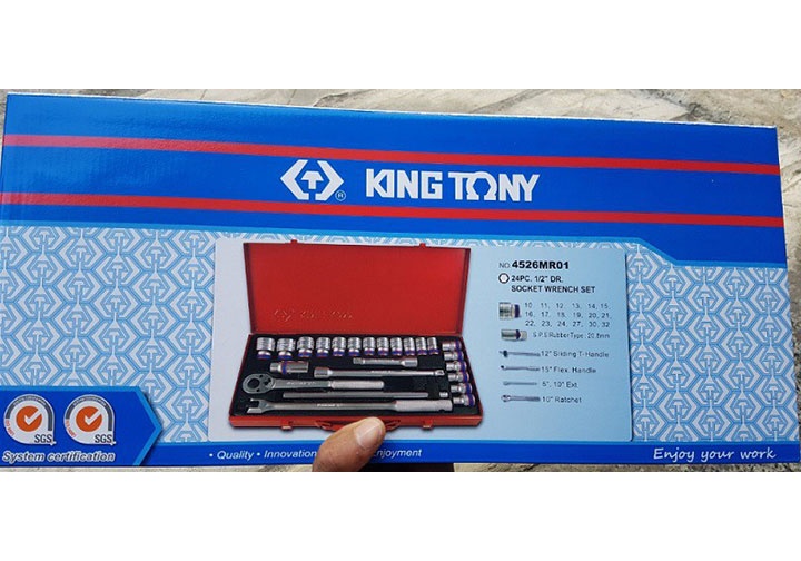 1/2" Bộ đầu tuýp 10-32mm 24 chi tiết Kingtony 4526MR01 (Bỏ)
