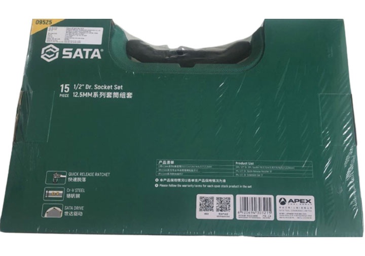 1/2" Bộ tuýp 10-24mm 15 chi tiết Sata 09-525 (09525)