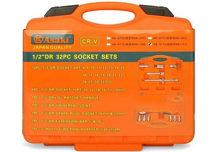 1/2" Bộ tuýp 8-32mm 32 chi tiết Asaki AK-9773