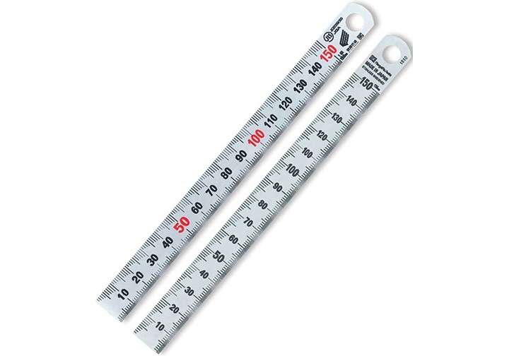 150mm Thước lá inox mạ nhũ bạc Niigata ST-150KD (Bỏ mẫu)