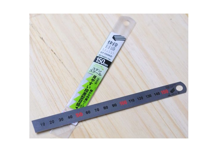 150mm Thước lá inox mạ nhũ bạc Niigata ST-150KD (Bỏ mẫu)