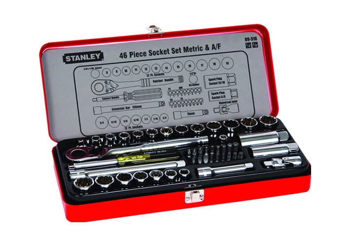 3/8" Bộ đầu tuýp hệ mét và inch 46 chi tiết Stanley 89-516