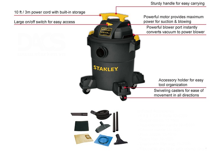4000W Máy hút bụi ướt/khô 45 lít Stanley SL19199P