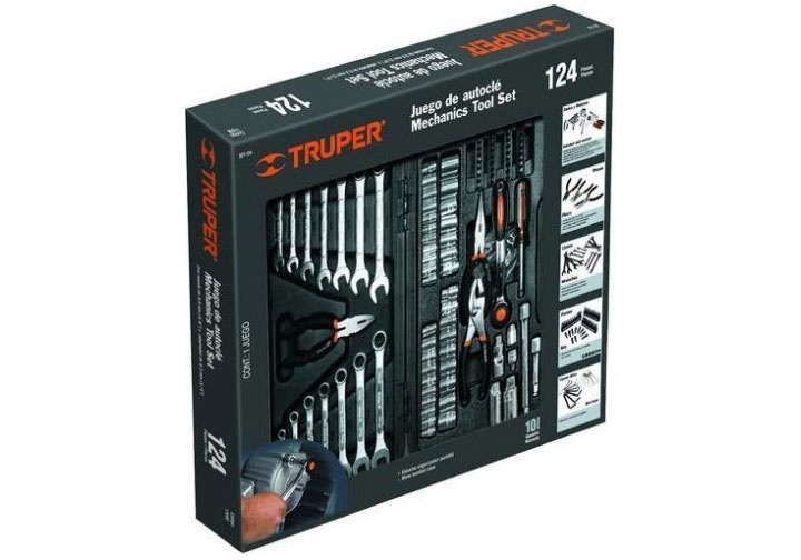 Bộ đồ nghề cầm tay 124 chi tiết Truper 17090 (SET-124)