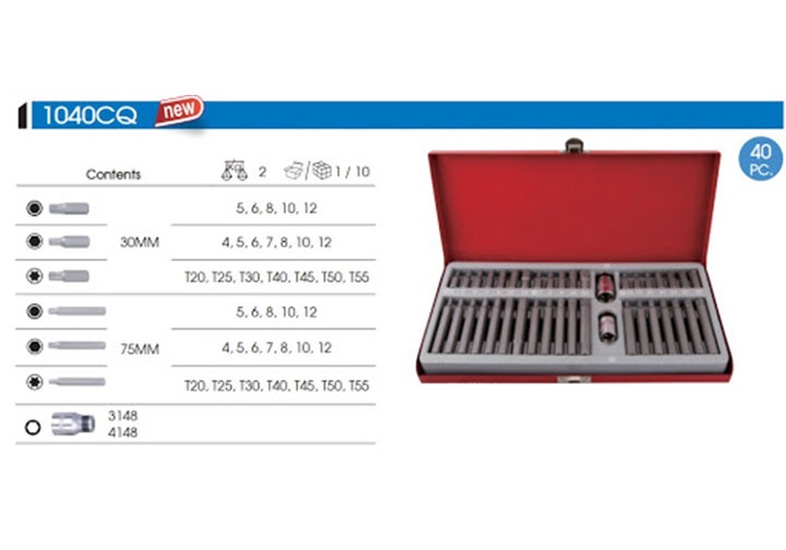 Bộ mũi vít lục giác 40 chi tiết Kingtony 1040CQ (Bỏ mẫu, đổi qua 1044CQ)