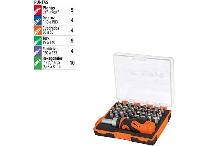 Bộ tuốc nơ vít đa năng 37 chi tiết Truper 17845 (DTROM-37)