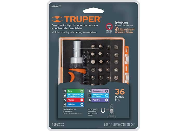 Bộ tuốc nơ vít đa năng 37 chi tiết Truper 17845 (DTROM-37)