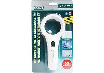 Kính lúp cầm tay có đèn led độ phóng đại 3X Proskit MA-019