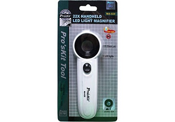Kính lúp cầm tay có đèn led độ phóng đại 22X Proskit MA-020